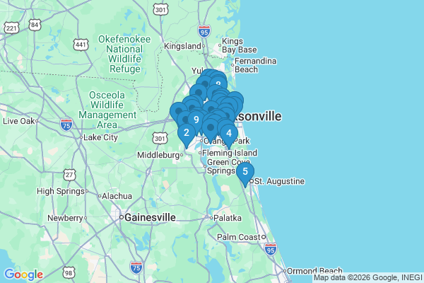 Map showing facility locations