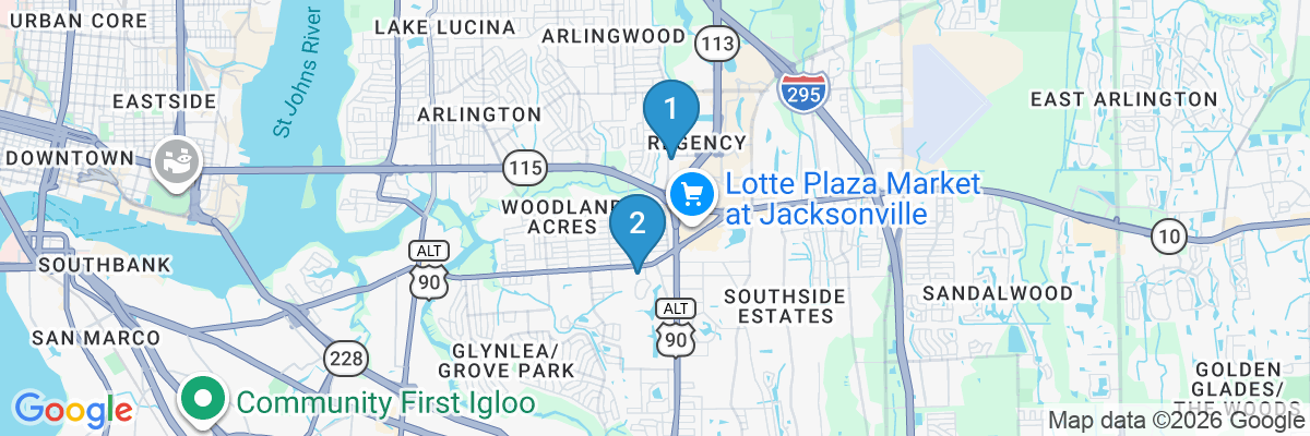 Map showing facility locations
