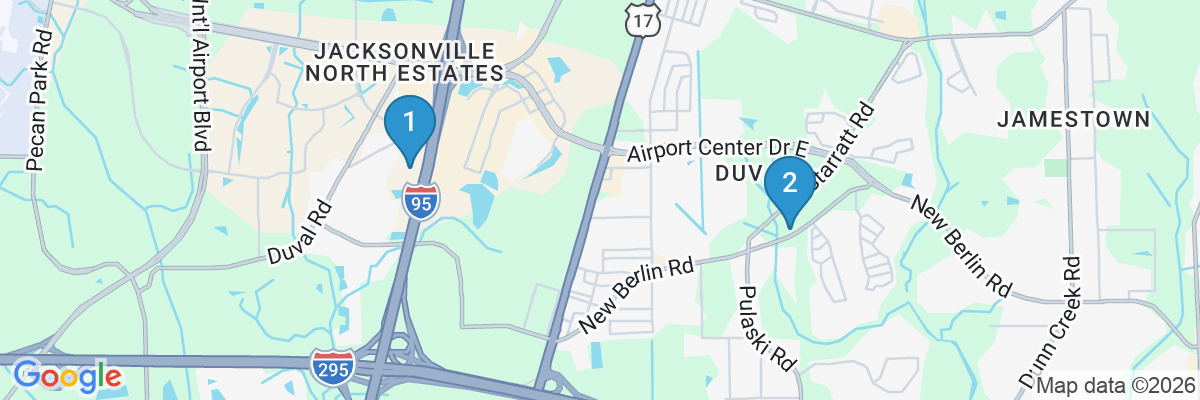 Map showing facility locations