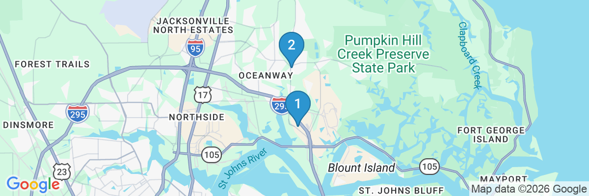 Map showing facility locations