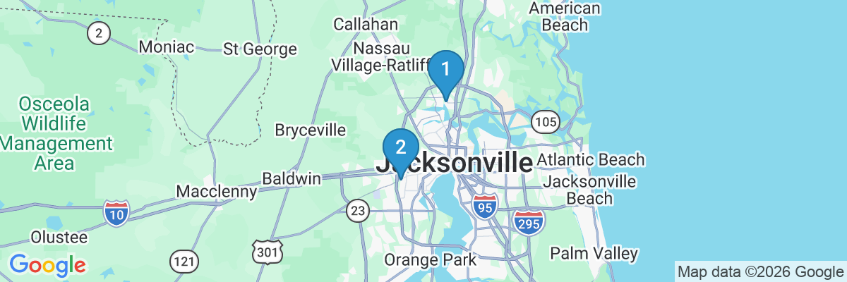 Map showing facility locations