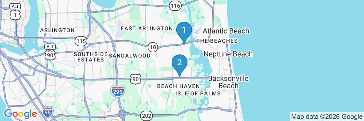 Map showing facility locations