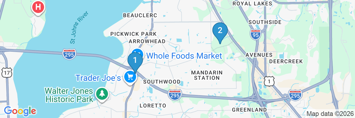 Map showing facility locations