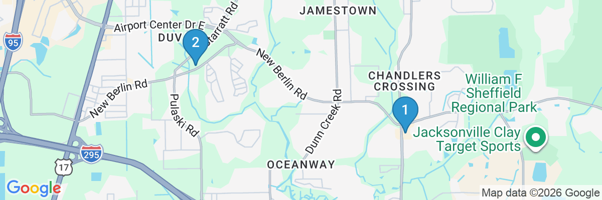 Map showing facility locations