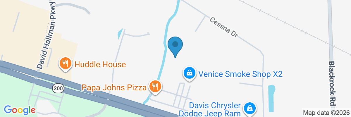 Map showing facility locations