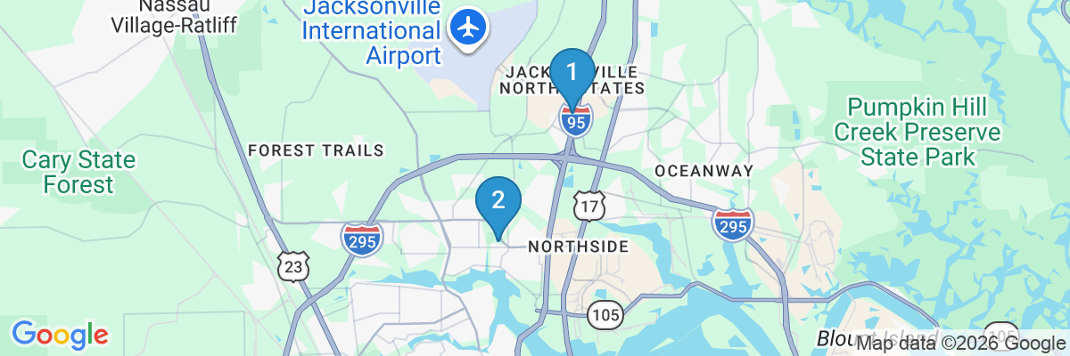 Map showing facility locations