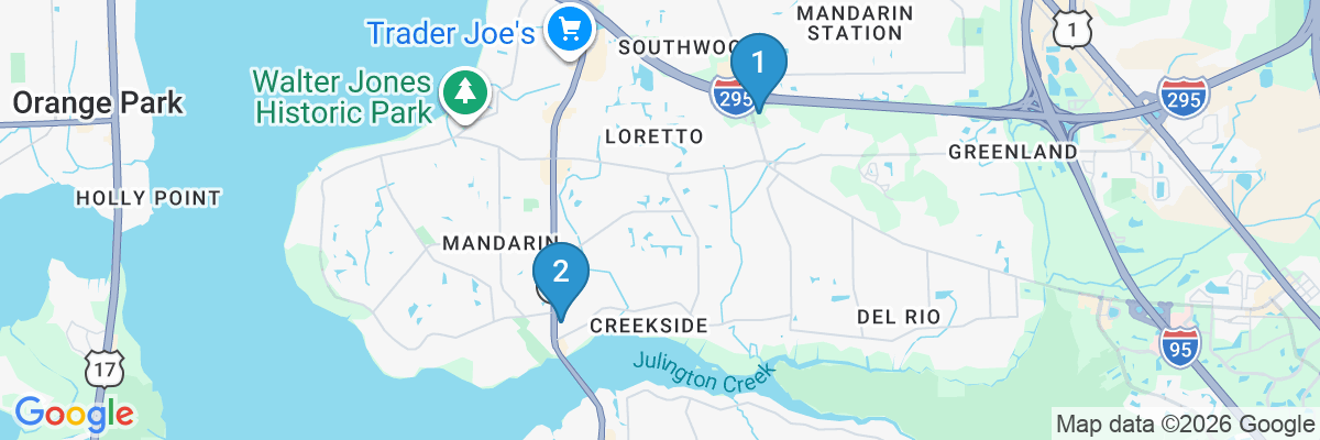 Map showing facility locations