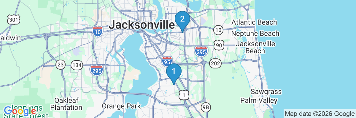 Map showing facility locations