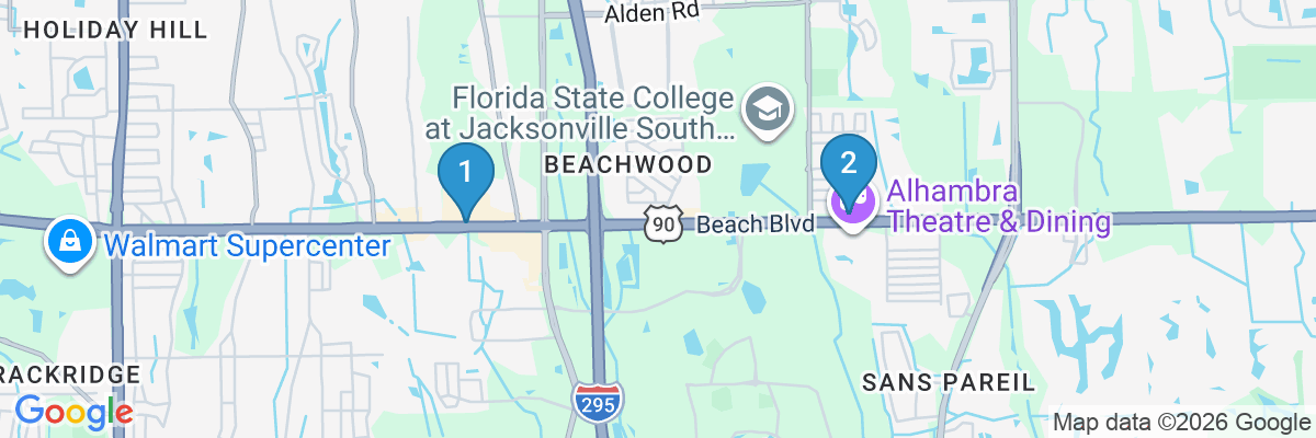 Map showing facility locations