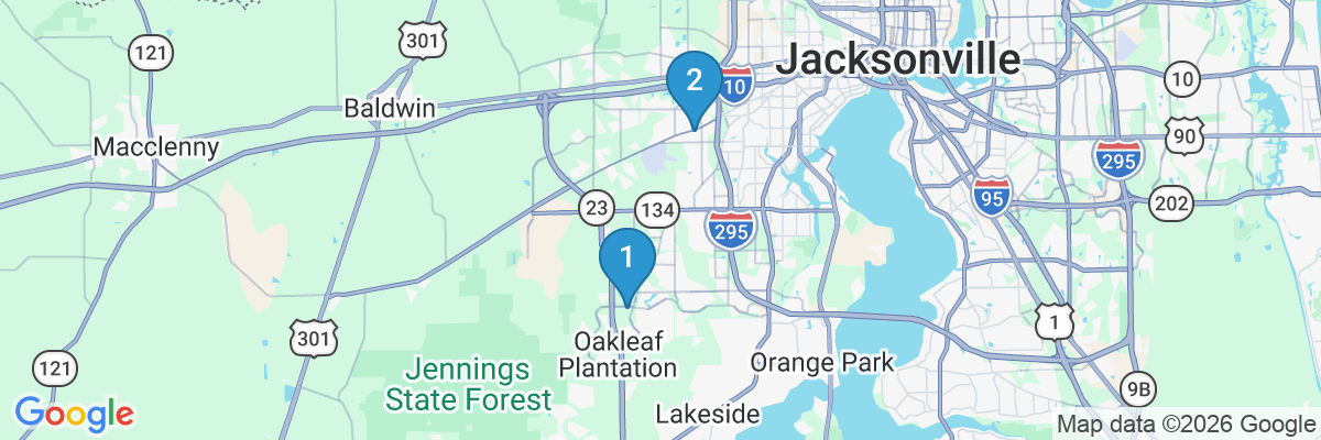 Map showing facility locations