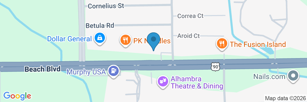 Map showing facility locations