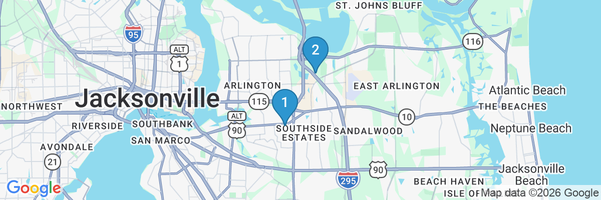 Map showing facility locations