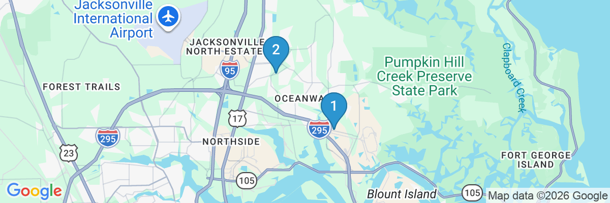 Map showing facility locations